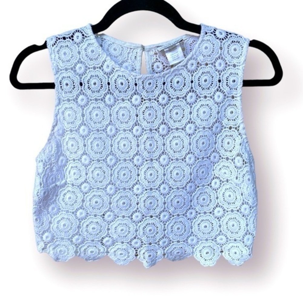 Miguelina Cropped Crochet Top Size S